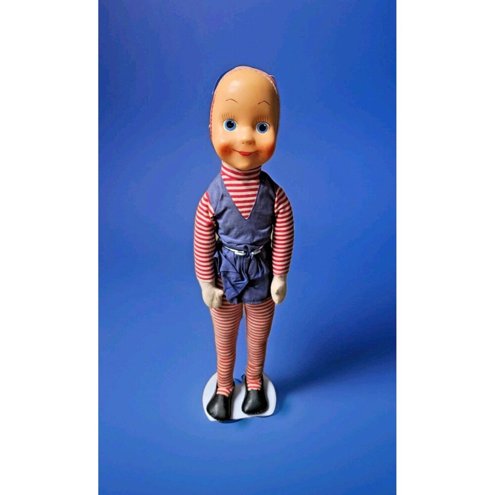 18" 🤡 1940s A.D. SUTTON Celluloid Face Sawdust DOLL Original CLOWN?